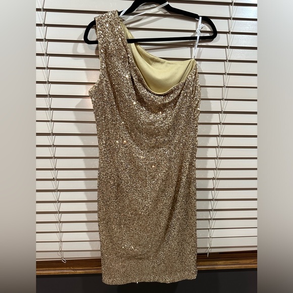 Calvin Klein Sequin One Shoulder cocktail dress - Picture 4 of 6